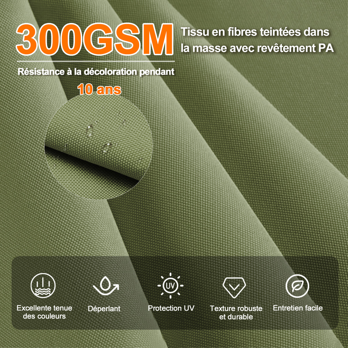 Patioslife Aegis – Parasol déporté Premium avec éclairage LED intégré, base croisée en métal et baleines en fibre de verre