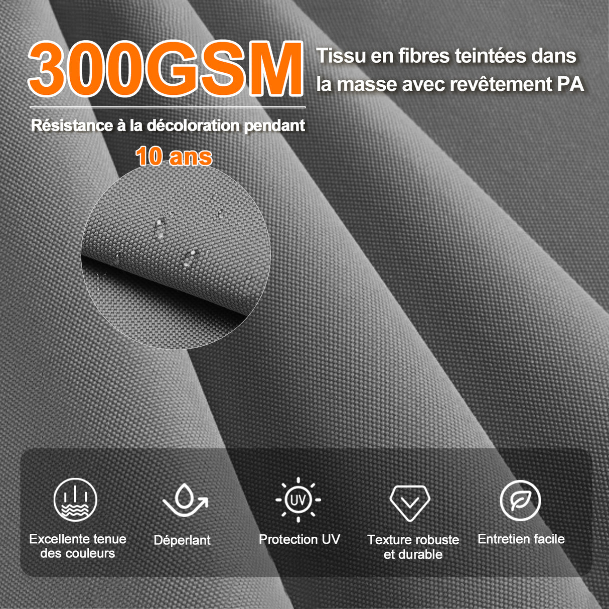 Patioslife Aegis – Parasol déporté Premium avec éclairage LED intégré, base croisée en métal et baleines en fibre de verre