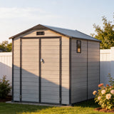 Abri de Jardin en Résine Patioslife YardVault avec Plancher - Cabanon de Rangement Étanche & Anti-UV - Structure Renforcée pour Outils et Vélos
