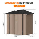 Patioslife Abri de Jardin Métal en Acier Galvanisé à Toit Double Pente – Abri de Rangement Extérieur Résistant aux Intempéries pour Outils de Jardin