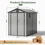 Abri de Jardin en Résine Patioslife YardVault avec Plancher - Cabanon de Rangement Étanche & Anti-UV - Structure Renforcée pour Outils et Vélos