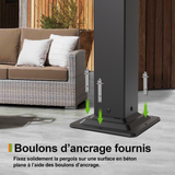 Patioslife Atlantic™ | Pergola à lames orientables en aluminium avec toit réglable et éclairage LED intégré, abri extérieur autonome pour terrasse, patio et piscine