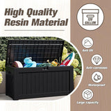 Coffre de rangement en résine – grand, résistant aux intempéries, anti-UV et verrouillable, idéal pour les coussins, les outils de jardin et les accessoires de piscine.