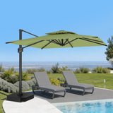 Patioslife Aegis Pro – Parasol déporté avec base croisée en métal et structure renforcée en aluminium thermolaqué