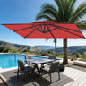 Parasol déporté Patioslife Aegis Pro™ avec base et housse de protection — Baleines en fibre de verre et mât en aluminium à revêtement thermolaqué pour jardin et terrasse
