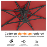 Patioslife Aegis Pro – Parasol déporté avec base croisée en métal et structure renforcée en aluminium thermolaqué
