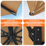 Patioslife Aegis Pro – Parasol déporté avec base croisée en métal et structure renforcée en aluminium thermolaqué