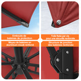 Parasol déporté Patioslife Aegis Pro avec éclairage LED et housse de protection, baleines et mât en aluminium à revêtement thermolaqué — Idéal pour jardins et terrasses