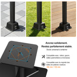 Base à enterrer Patioslife Aegis pour parasol déporté – acier renforcé, profondeur 61 cm, double traitement anticorrosion, stabilité maximale et fixation sécurisée dans le béton