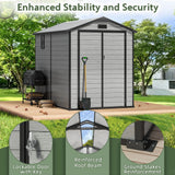 Abri de Jardin en Résine Patioslife YardVault avec Plancher - Cabanon de Rangement Étanche & Anti-UV - Structure Renforcée pour Outils et Vélos