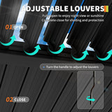 Patioslife Atlantic™ | Pergola à lames orientables en aluminium avec toit réglable et éclairage LED intégré, abri extérieur autonome pour terrasse, patio et piscine