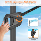 Patioslife Aegis – Parasol déporté Premium avec éclairage LED intégré, base croisée en métal et baleines en fibre de verre