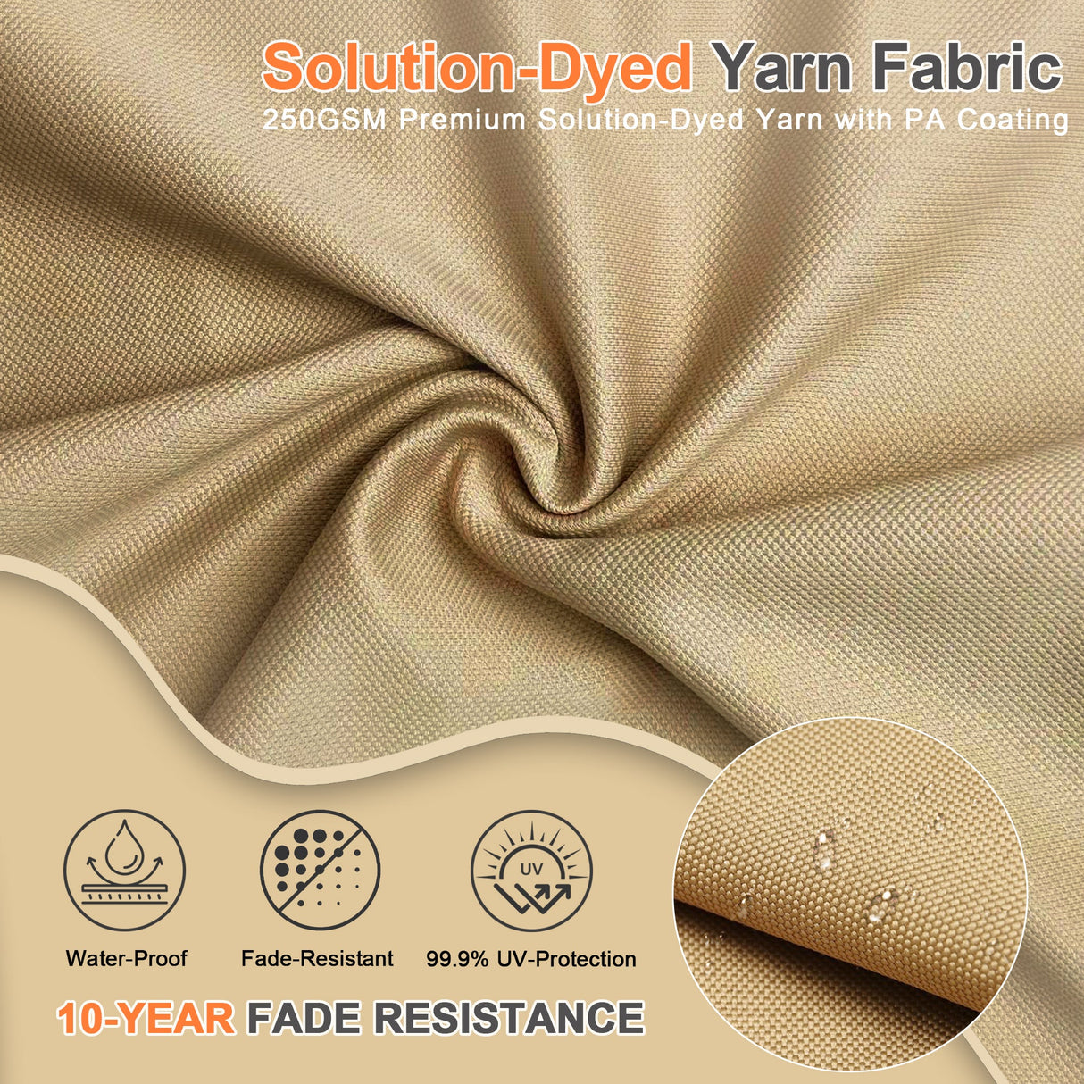 Parasol déporté Patioslife Aegis Pro avec éclairage LED et housse de protection, baleines et mât en aluminium à revêtement thermolaqué — Idéal pour jardins et terrasses