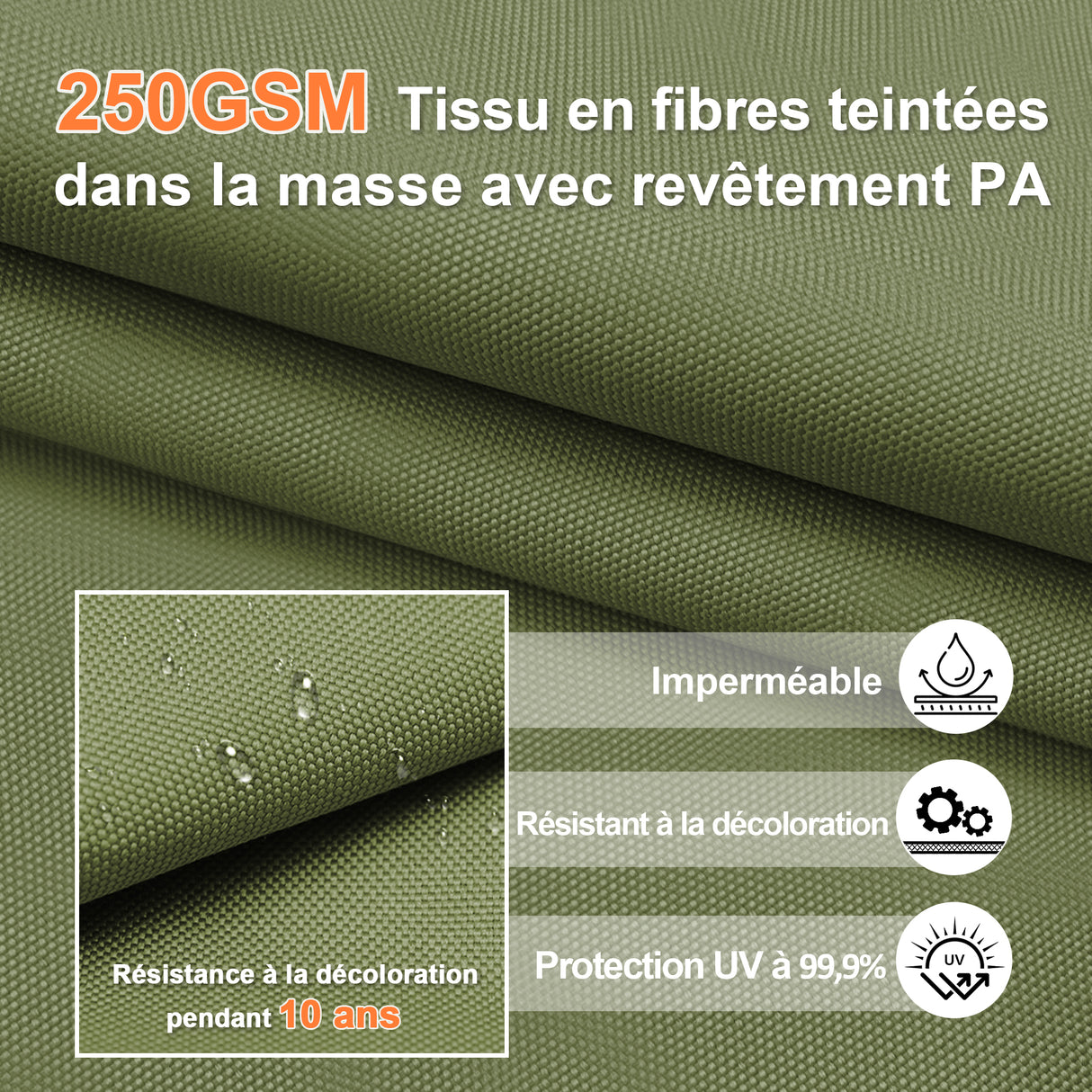 Parasol déporté Patioslife Aegis Pro avec éclairage LED et housse de protection, baleines et mât en aluminium à revêtement thermolaqué — Idéal pour jardins et terrasses