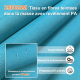 Parasol déporté Patioslife Aegis Pro avec éclairage LED et housse de protection, baleines et mât en aluminium à revêtement thermolaqué — Idéal pour jardins et terrasses
