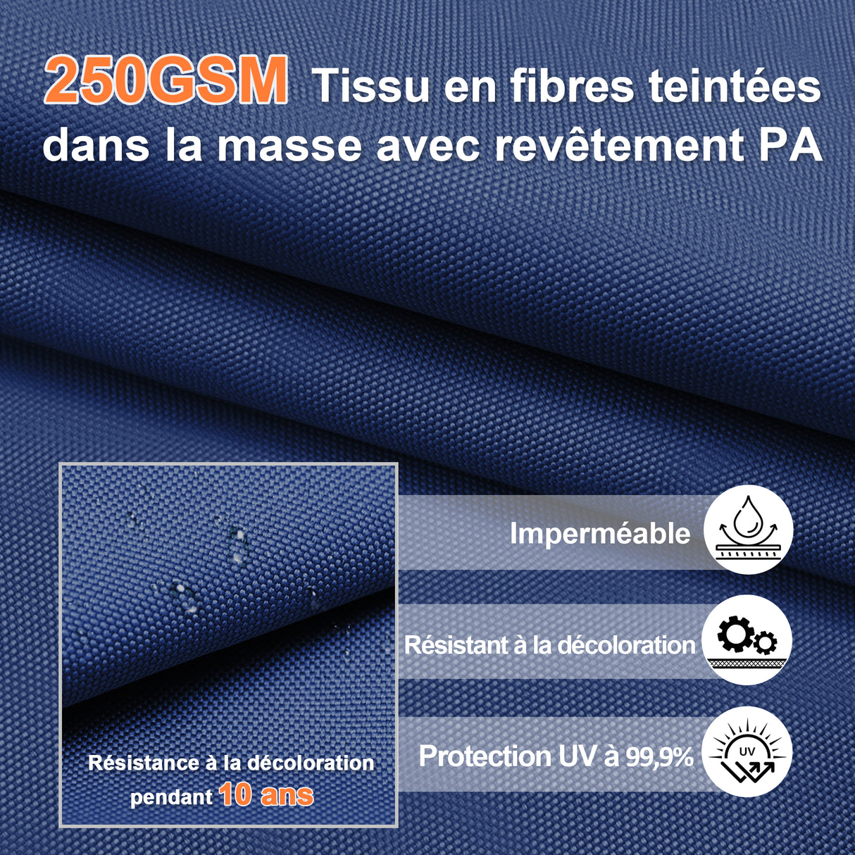 Parasol déporté Patioslife Aegis Pro avec éclairage LED et housse de protection, baleines et mât en aluminium à revêtement thermolaqué — Idéal pour jardins et terrasses