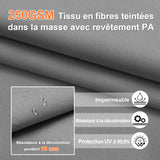 Parasol déporté Patioslife Aegis Pro avec éclairage LED et housse de protection, baleines et mât en aluminium à revêtement thermolaqué — Idéal pour jardins et terrasses