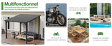Patioslife Haven – Pergola Adossée Murale en Aluminium avec Toit Rigide, Résistante et Durable pour Jardin et Terrasse