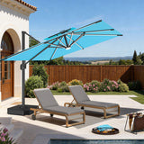 Patioslife Aegis – Parasol déporté Premium avec éclairage LED intégré, base croisée en métal et baleines en fibre de verre