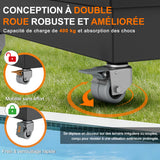 Pied de Parasol Déporté Patioslife Aegis - Socle Modulaire 400kg à Roues - Base de Remplissage Haute Capacité - Mobilité & Stabilité pour Terrasse