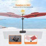 Patioslife Aegis Pro – Parasol déporté avec base croisée en métal et structure renforcée en aluminium thermolaqué
