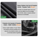 Patioslife Haven | Tonnelle de Jardin, Pergola & Pavillon – Oasis de Détente Privée : Rideaux & Moustiquaires Inclus, Protection UV50+ Anti-Insectes, Cour
