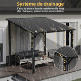 Patioslife Haven – Pergola Adossée Murale en Aluminium avec Toit Rigide, Résistante et Durable pour Jardin et Terrasse