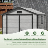 Abri de Jardin en Résine Patioslife YardVault avec Plancher - Cabanon de Rangement Étanche & Anti-UV - Structure Renforcée pour Outils et Vélos