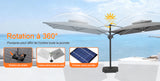 Patioslife Aegis – Parasol déporté Premium avec éclairage LED intégré, base croisée en métal et baleines en fibre de verre
