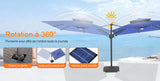Parasol déporté Patioslife Aegis Pro avec éclairage LED et housse de protection, baleines et mât en aluminium à revêtement thermolaqué — Idéal pour jardins et terrasses