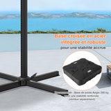 Patioslife Aegis Pro – Parasol déporté avec base croisée en métal et structure renforcée en aluminium thermolaqué